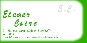 elemer csire business card